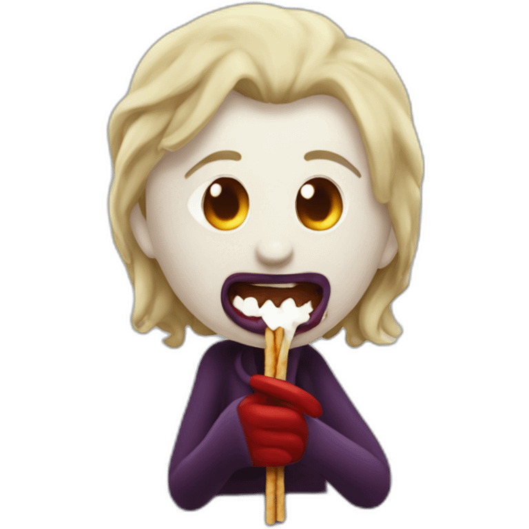 vampire eating pocky sticks emoji