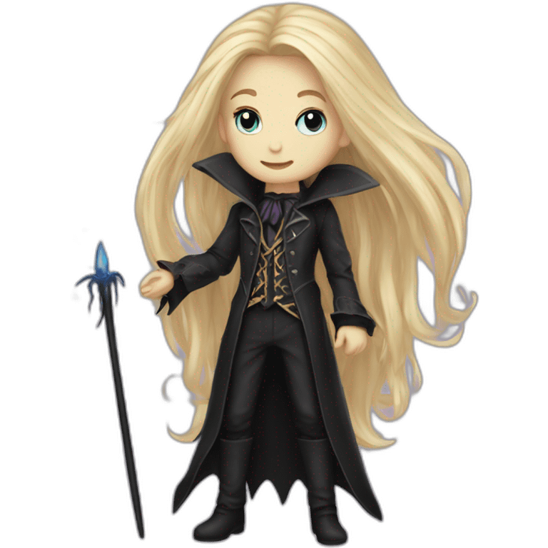 long-hair blond femboy gothic magician emoji