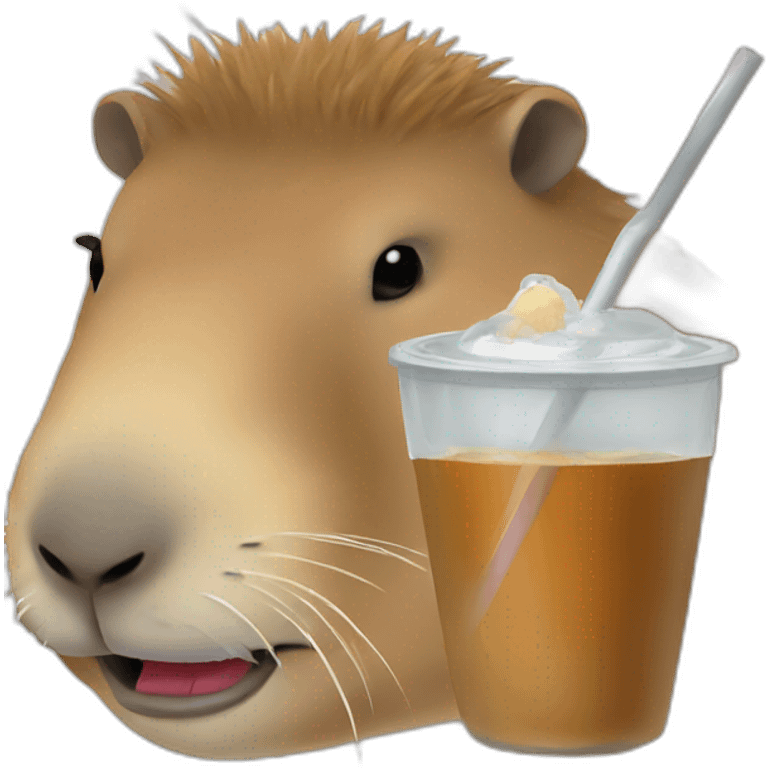 capybara drinking maté with a straw emoji