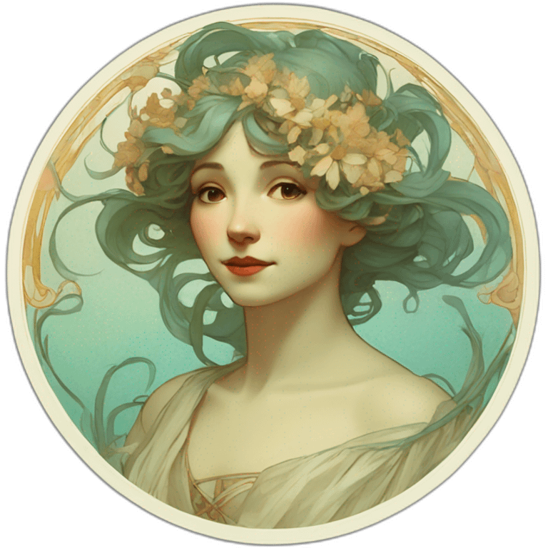 Alphonse Mucha art emoji