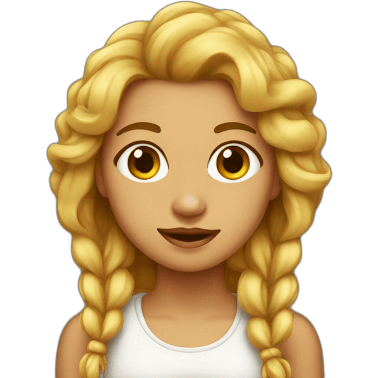 Muchacha mulata ,muecas con pelo recogido  emoji