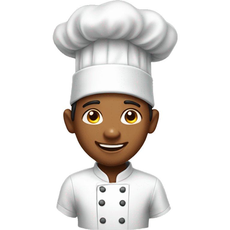 happy boy in chef costume have indian skin emoji