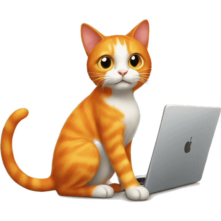 Orange cat with a mouse emoji