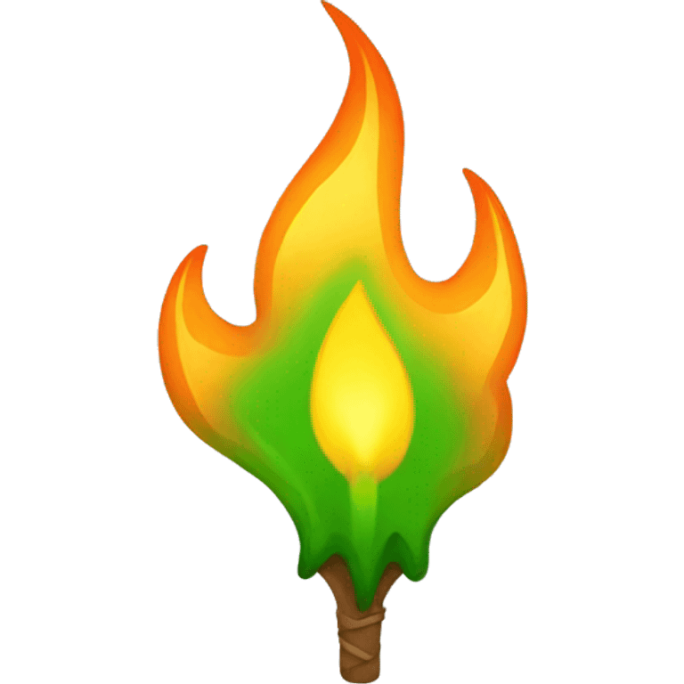 antorcha de fuego verde emoji