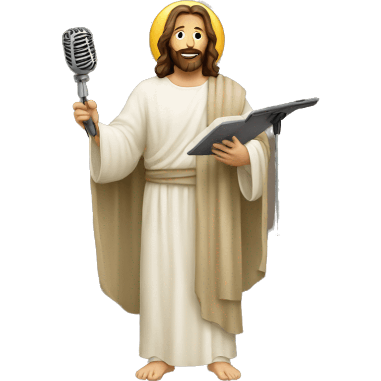 Jesus with a mic emoji