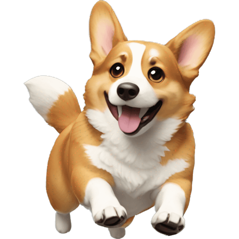 Corgi jump emoji