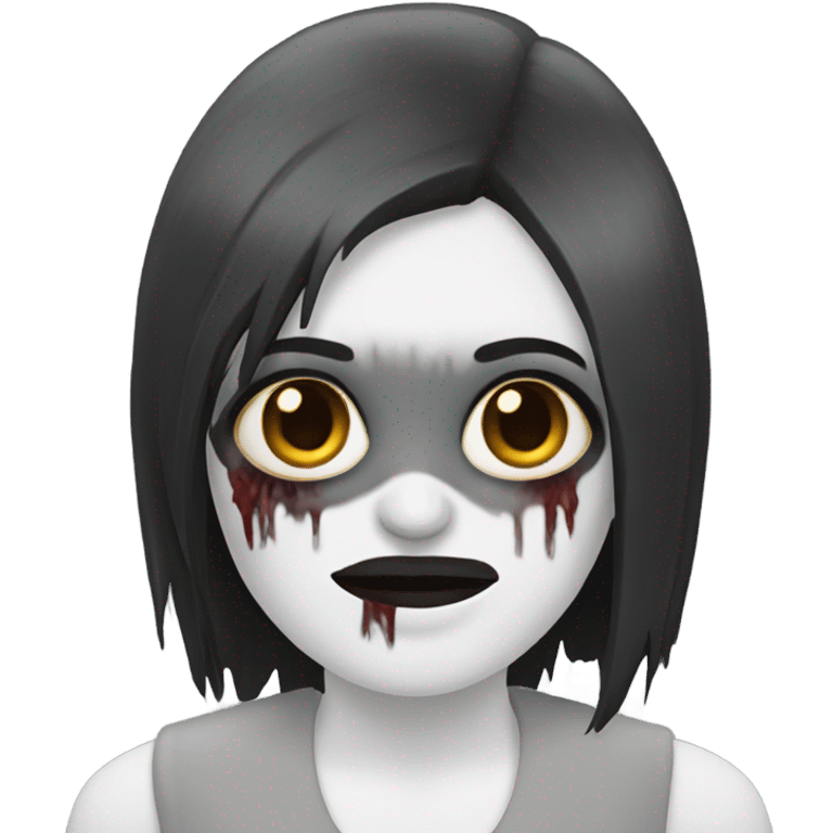 make a zombie women, very white, with black hair and bangs  emoji