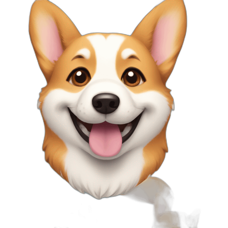 Happy corgi face emoji