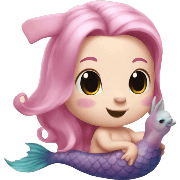 Bunny mermaid oink emoji