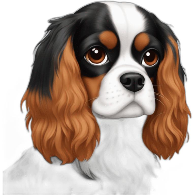 Cavalier King Charles black and white emoji