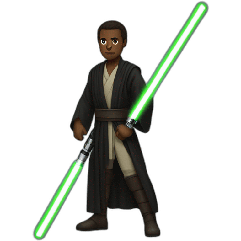 black-jedi-with-green-light-saber emoji