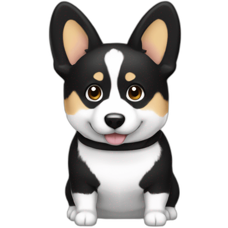 Black and white corgie cardigan emoji