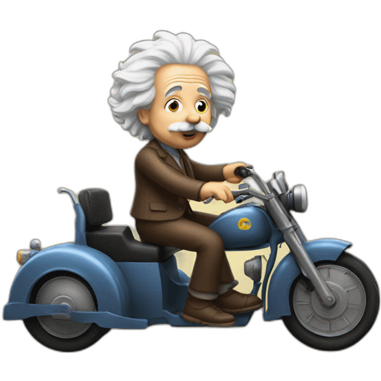 einstein riding a three wheeler emoji