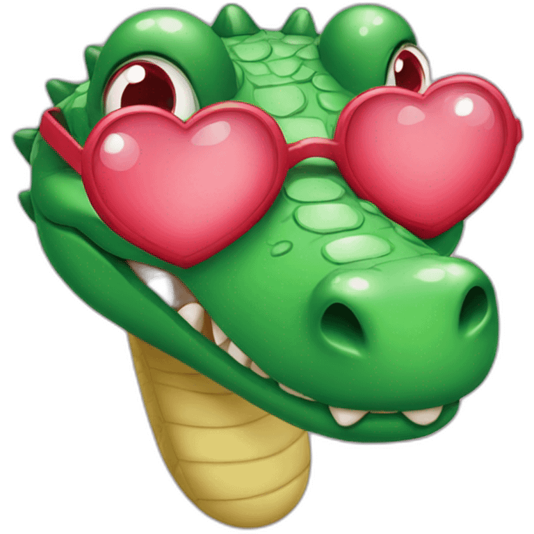 crocodile with heart eyes emoji