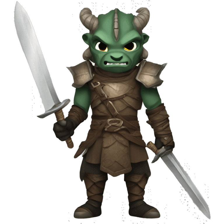 Dragonborn fighter with twin swords  emoji