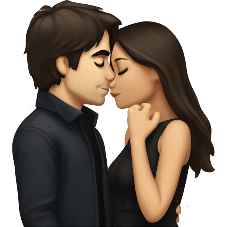 Damon Salvatore and elena Gilbert kissing emoji