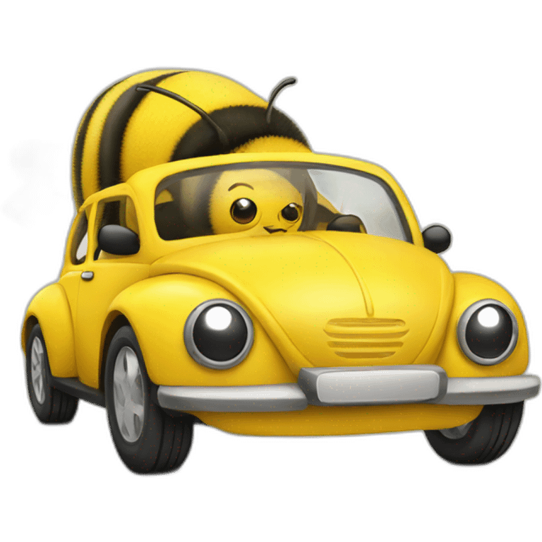 Bee and car emoji