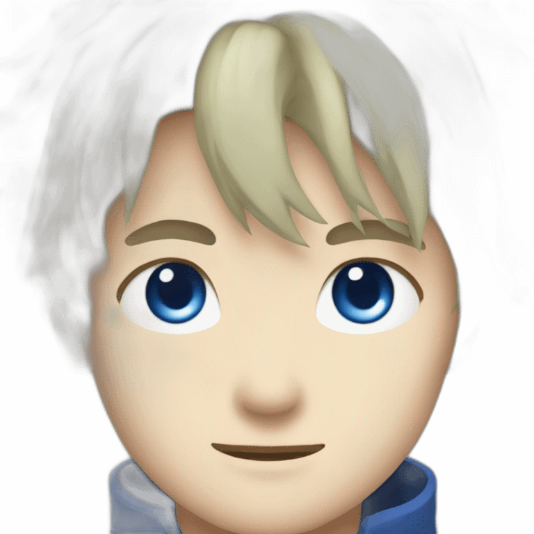 Satoru Gojo with blue eyes and blue hairs emoji