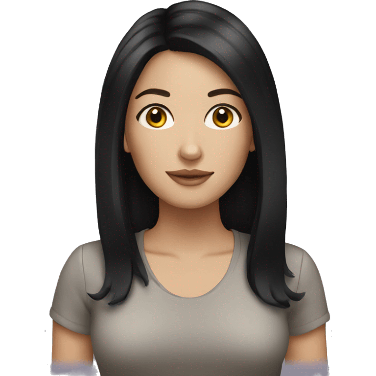 white woman black hair emoji