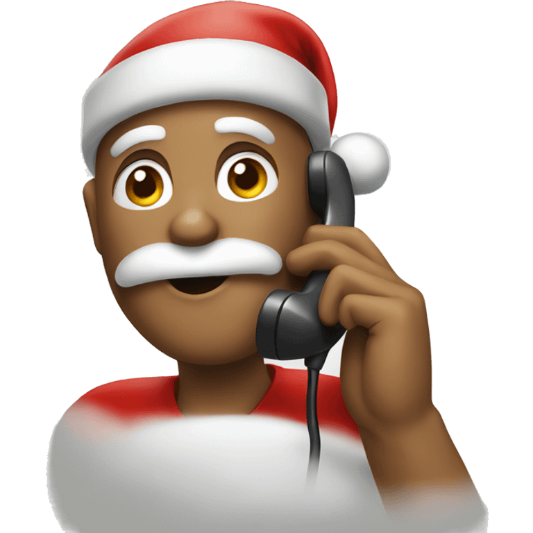 Santa calling the phone emoji