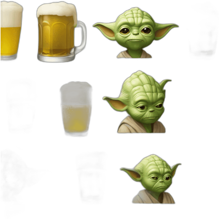 Yoda bois une bière emoji