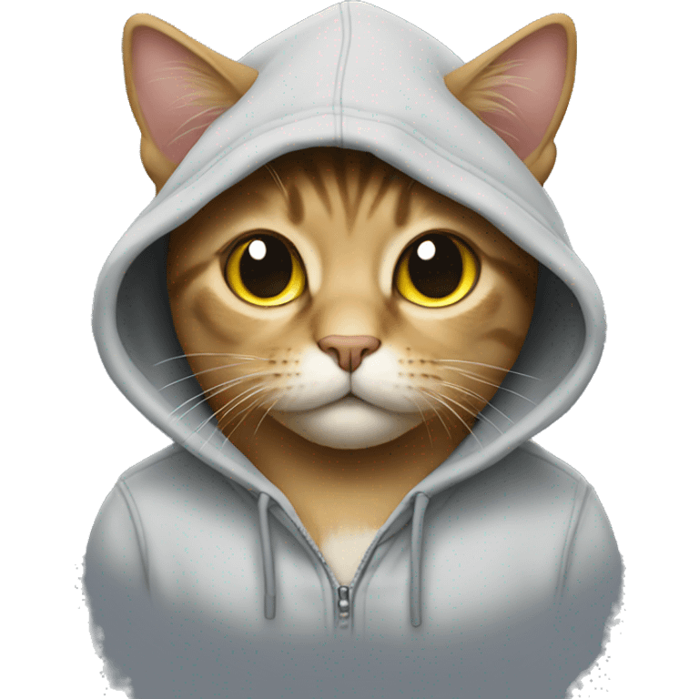 Cat wearing a hoodie emoji