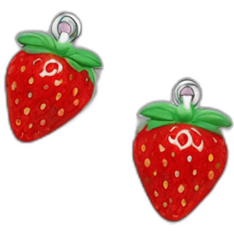 strawberry ear rings emoji