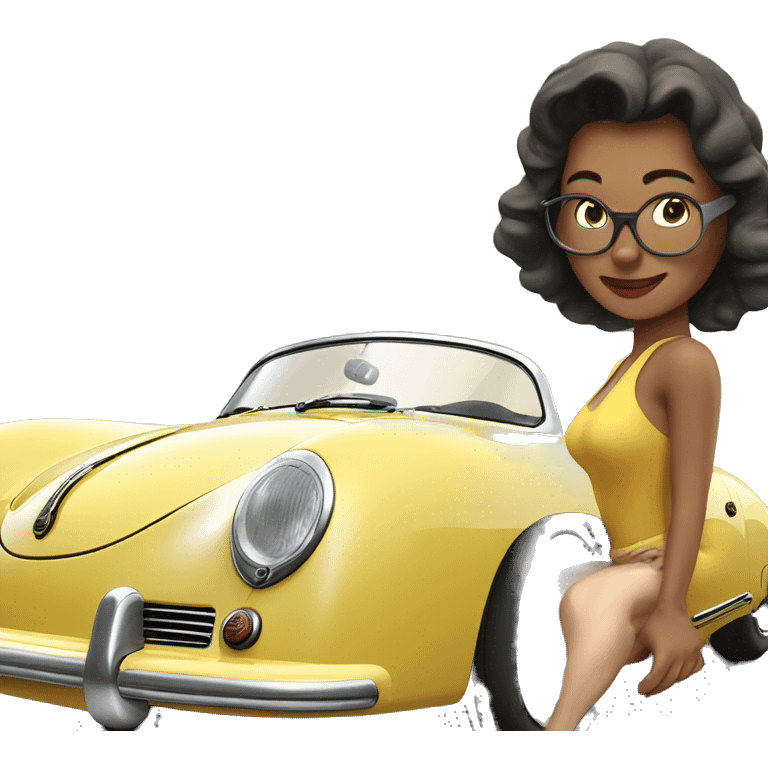 porsche 356 speedster with woman  emoji