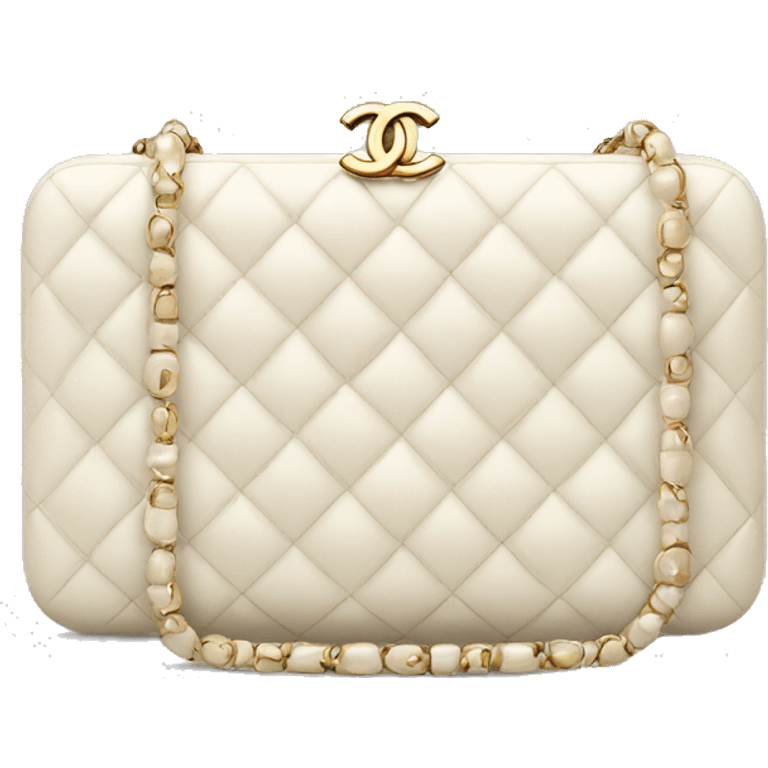 Ivory Chanel clutch emoji