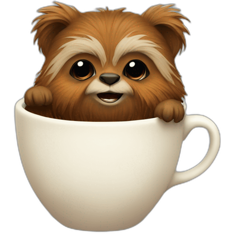 ewok with teacup emoji