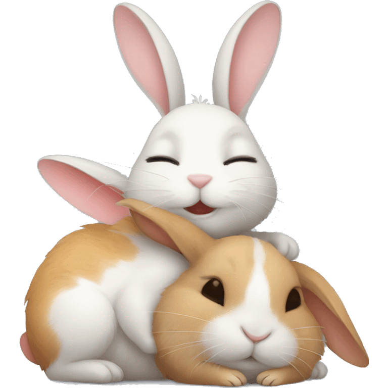 rabbit and hamster sleeping together emoji