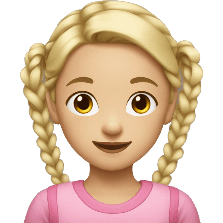 Little girl pigtails blonde emoji