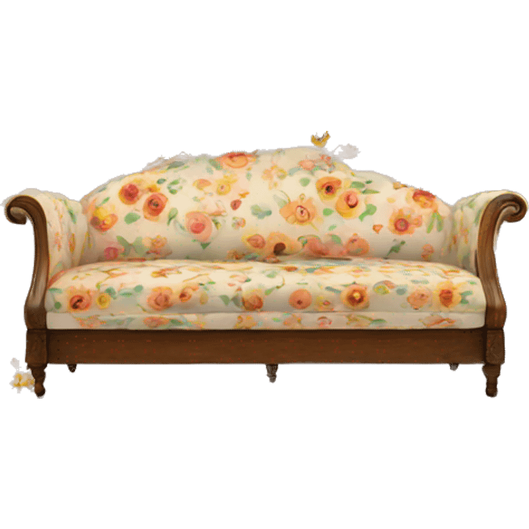 Flower printed couch emoji