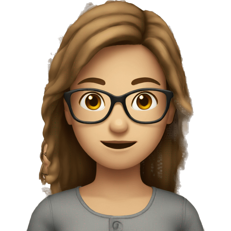 A girl wth brown hair and glasses emoji