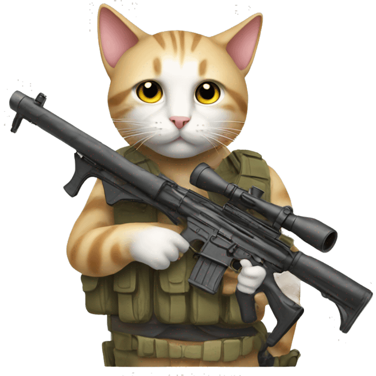 Cat with rifle emoji