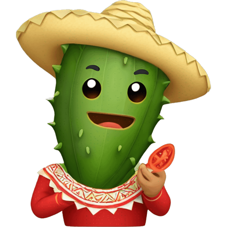 Mexicano comiendo nopal emoji