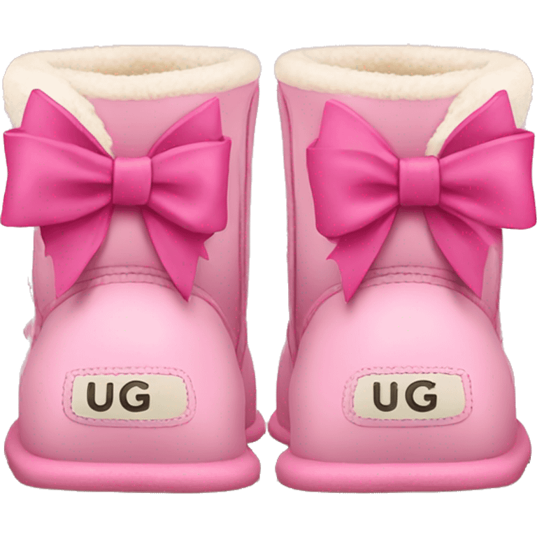 pink ugg boots with bows on the back emoji