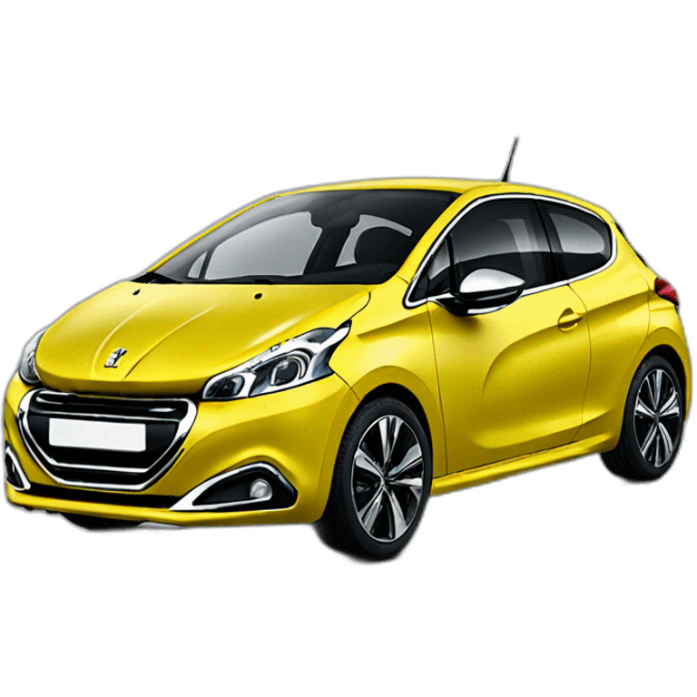 Peugeot 208 jaune de course emoji