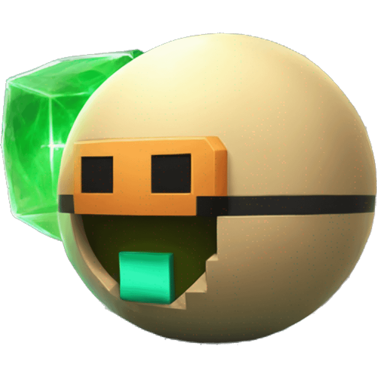 minecraft alien with bowling ball phone inside of pokemon center shield emoji