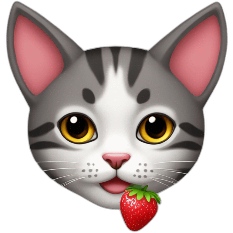 gato con fresa emoji