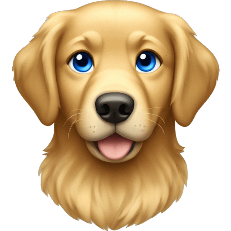 golden retriever basketball player with blue eyes emoji