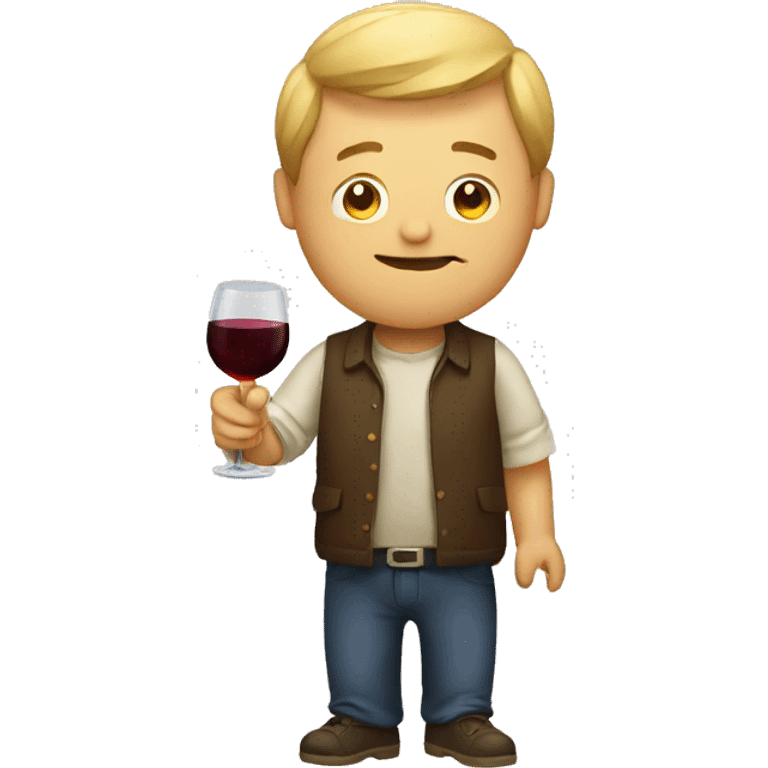 Drunk man with wine emoji