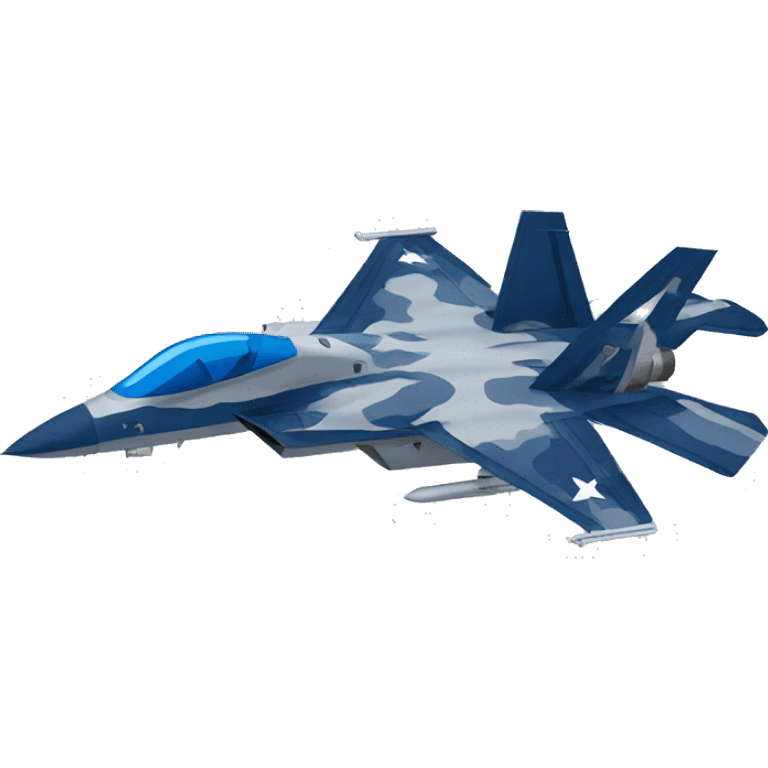 F-23 raptor with blue and navy camouflage  emoji