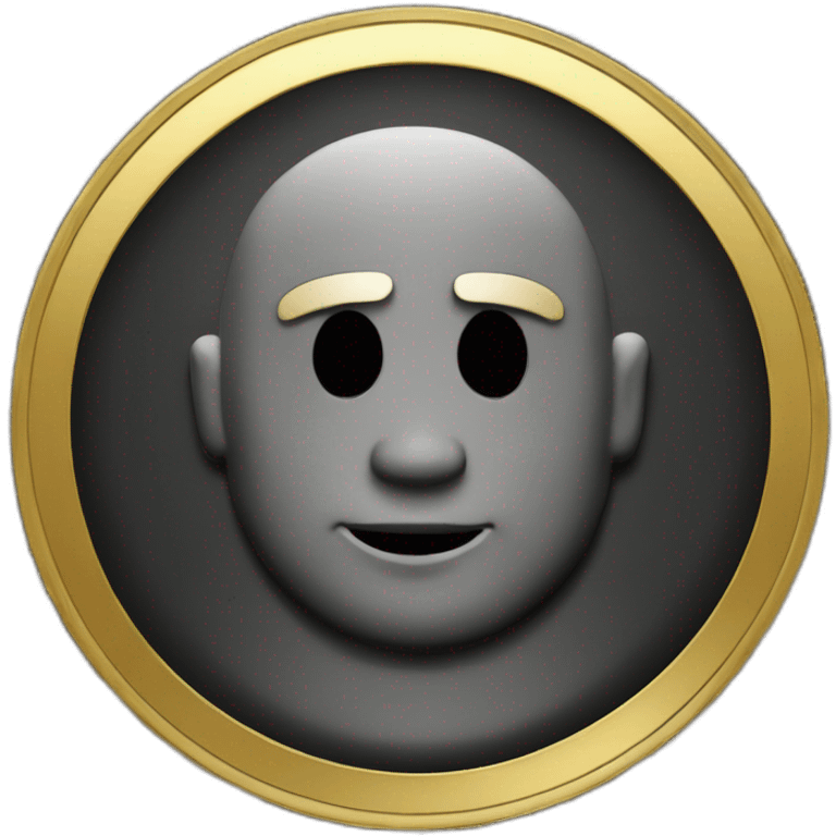 I want you to draw me a black coin with the letter (F) inside it in gold emoji