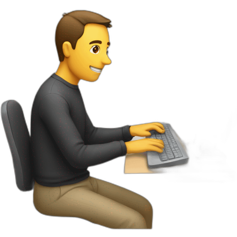 man typing on computer  emoji