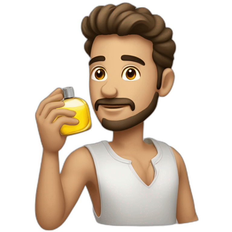 Hombre con perfume en la mano emoji