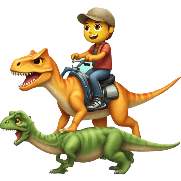 cat riding a dinosaur  emoji