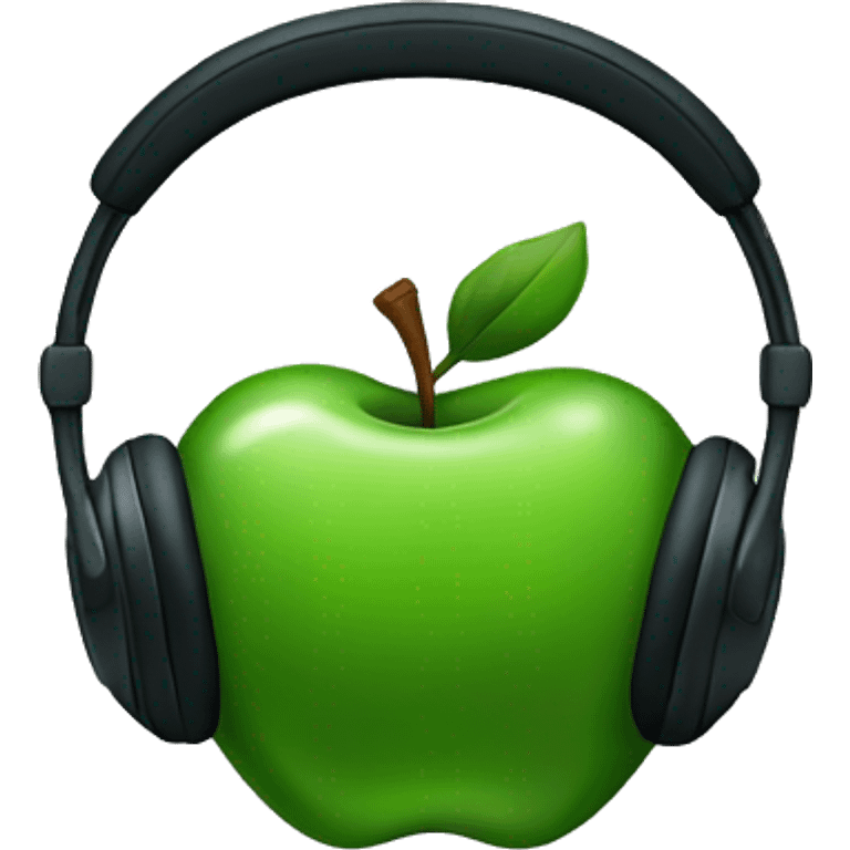 dark green apple headphones emoji