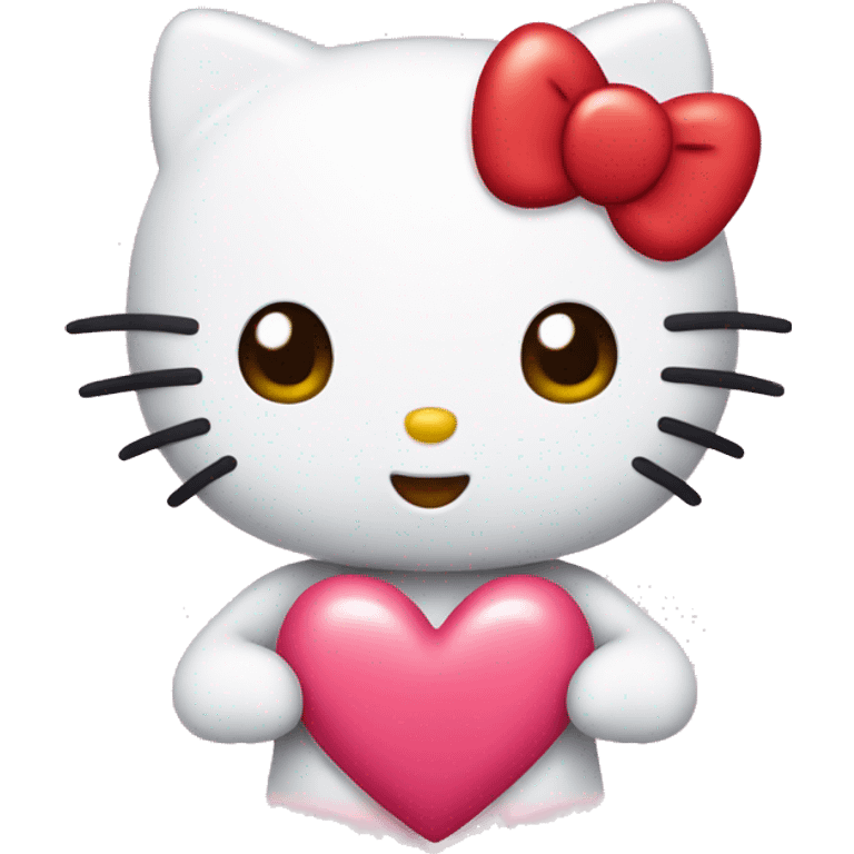 hello kitty with heart emoji