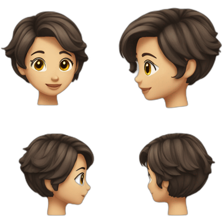 short hair girl brunette emoji